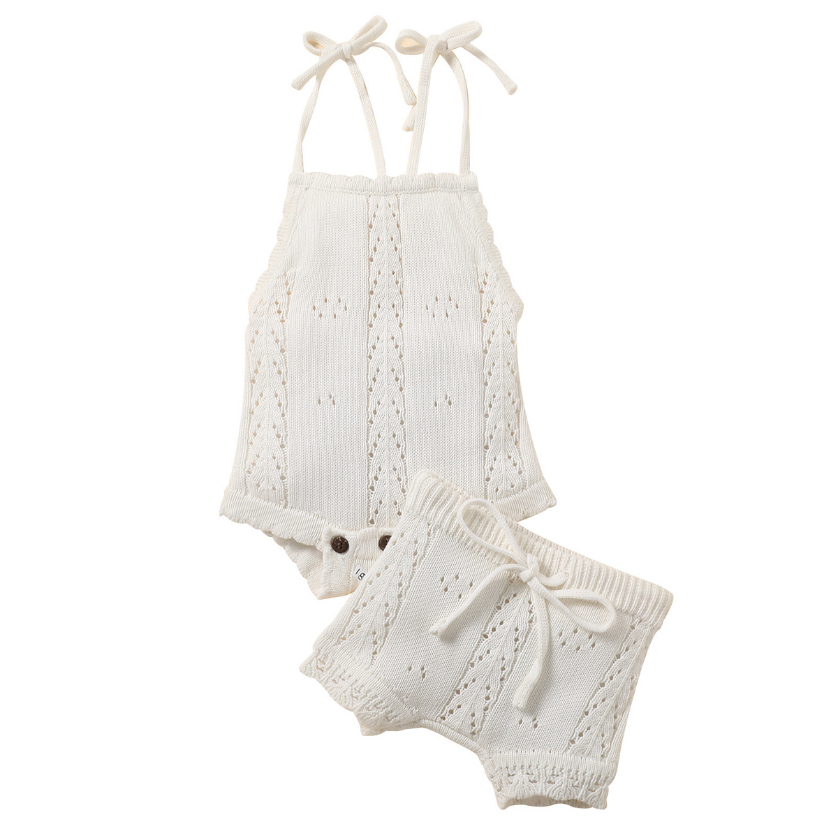 Annie & Charles® Baby Kleidung Set aus Feinstrick Baumwolle color: beige,size: 12-18M