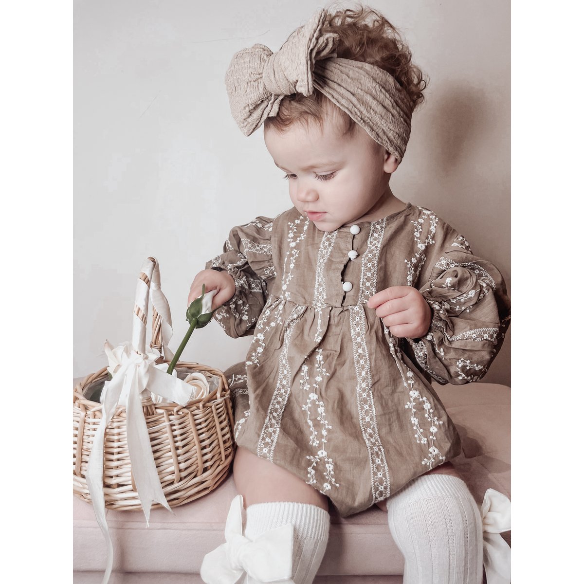 Annie & Charles® Body mit Stick aus Bio Baumwolle color: creme,size: 3-6M