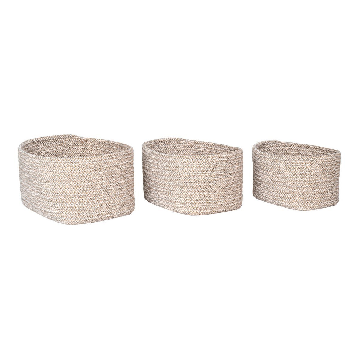 Cadima Basket - Korb, Baumwolle, Beige, 3er-Set
