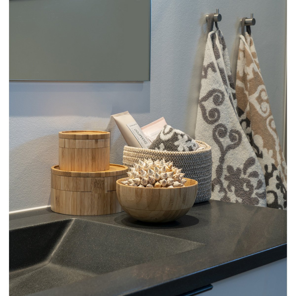 Cadima Basket - Korb, Baumwolle, Beige, 3er-Set