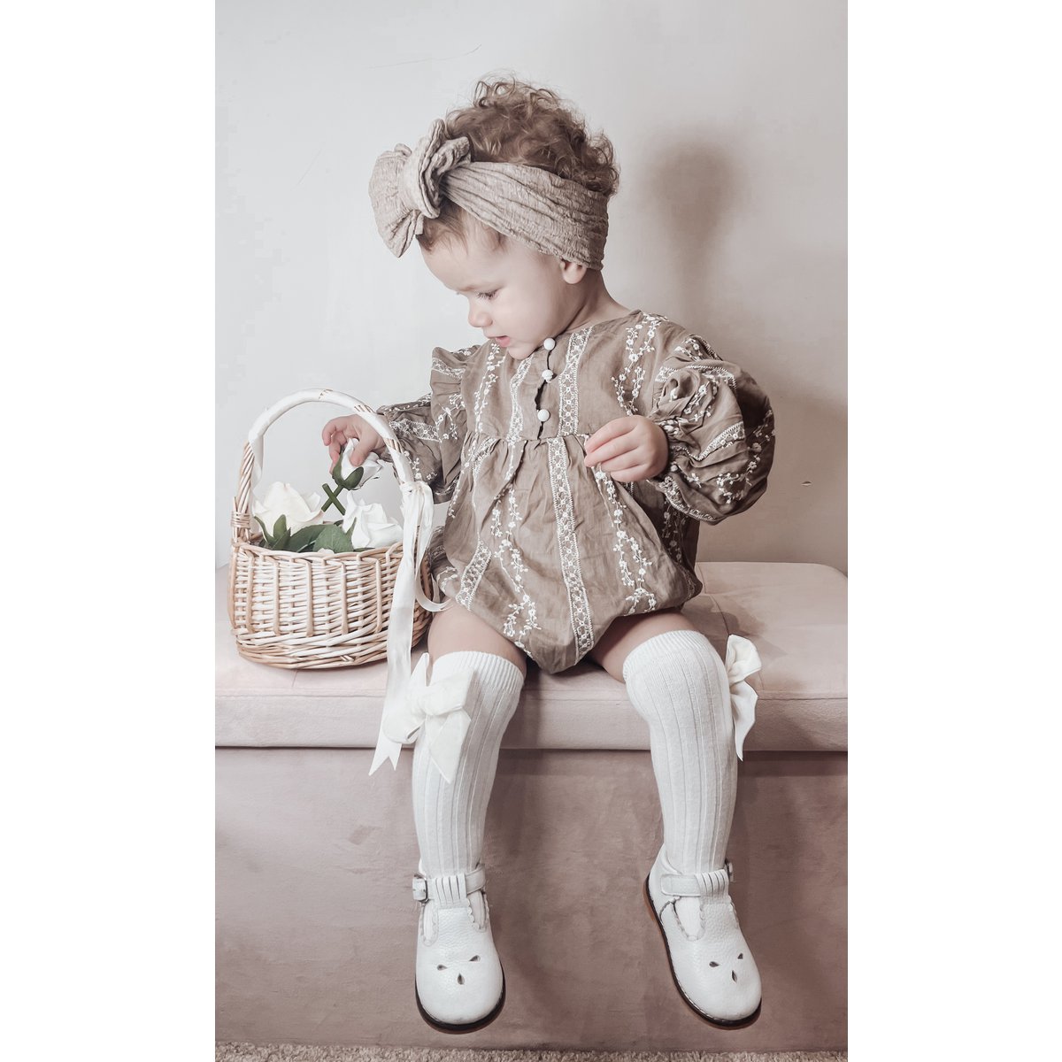 Annie & Charles® Body mit Stick aus Bio Baumwolle color: creme,size: 3-6M