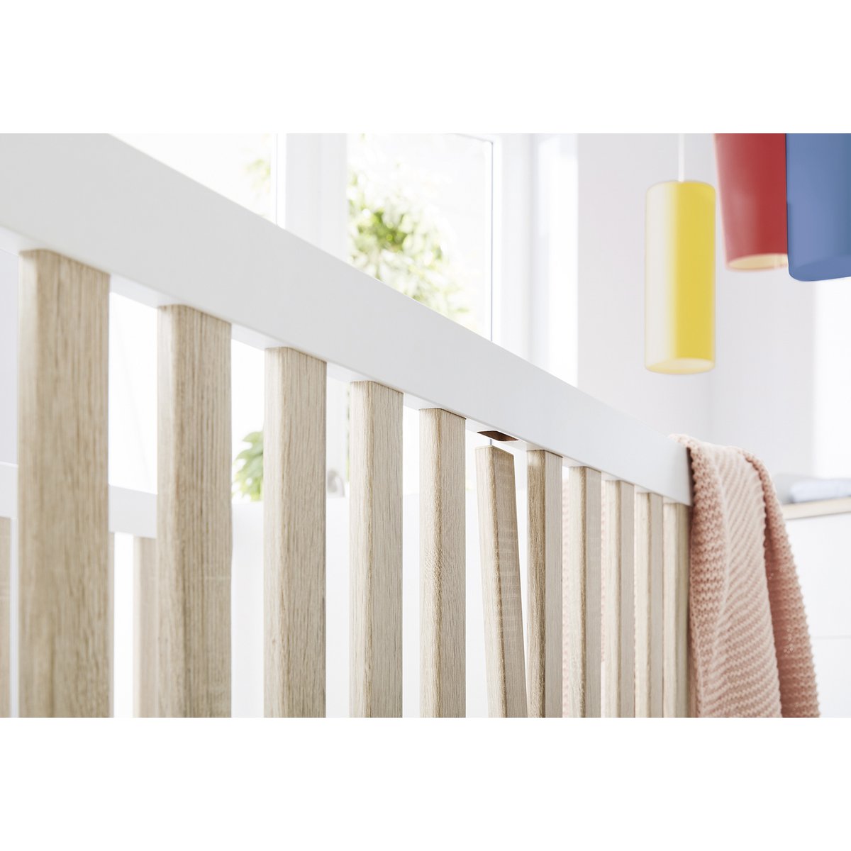 Nursery 'Lumi' wide large
3 parts: cot bed, wide changing unit, large wardrobe