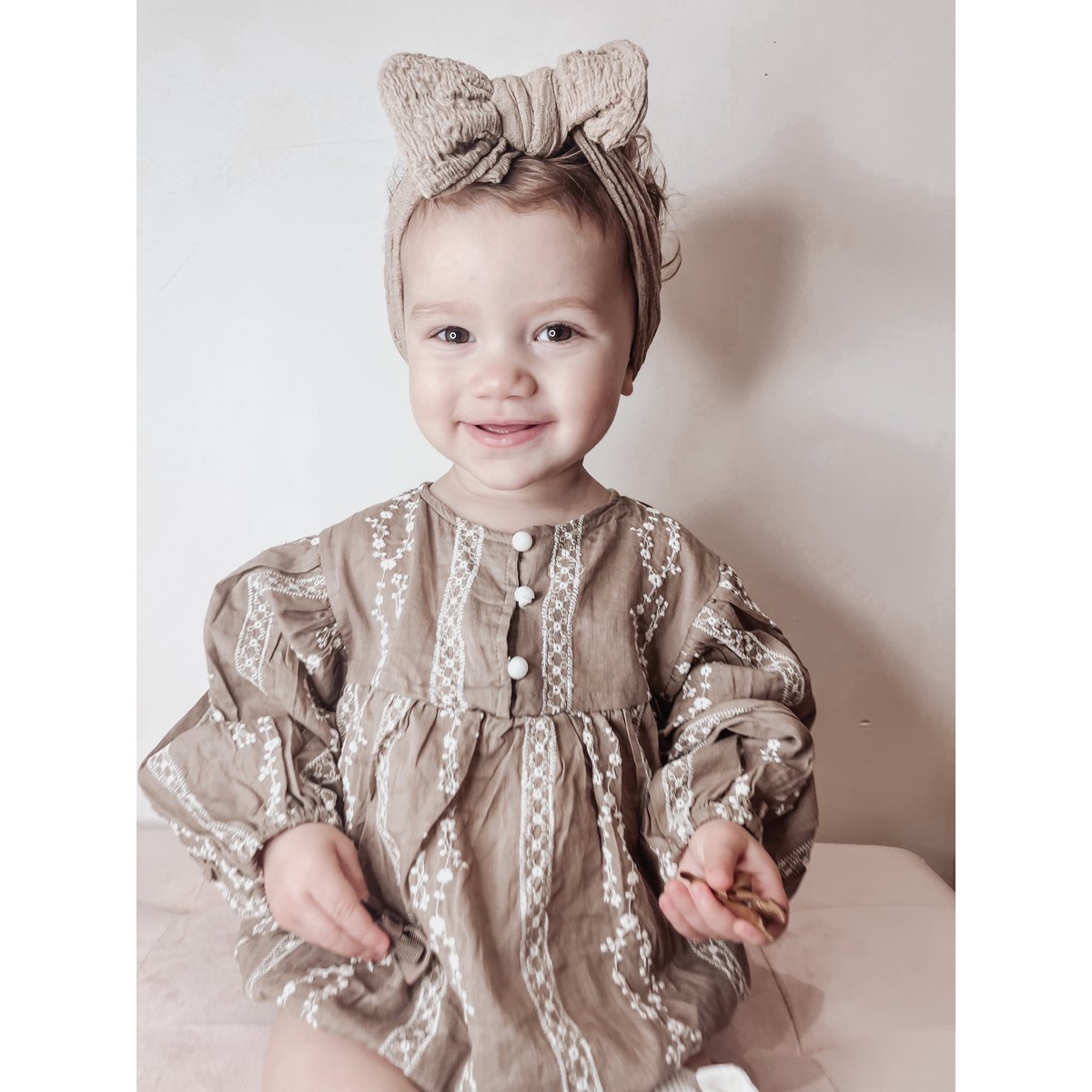 Annie & Charles® Body mit Stick aus Bio Baumwolle color: creme,size: 3-6M