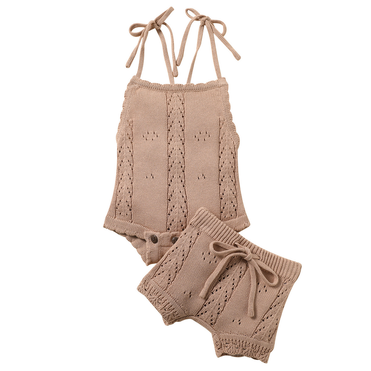 Annie & Charles® Baby Kleidung Set aus Feinstrick Baumwolle color: beige,size: 12-18M