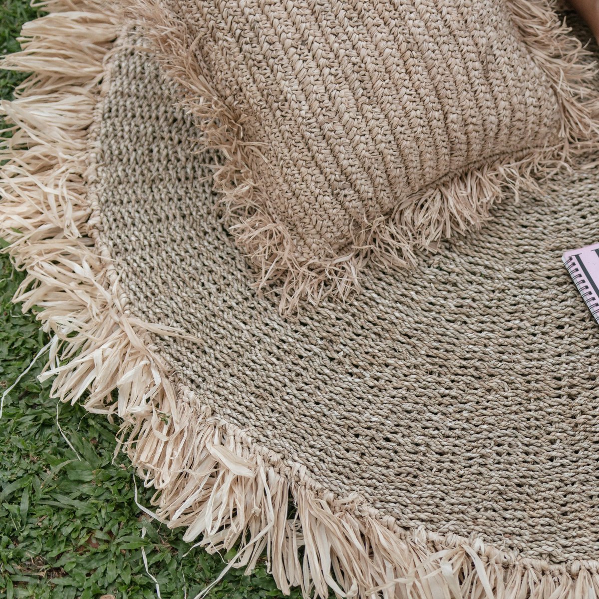 100/120 cm Round Seagrass Carpet | Rug with Tassles DASA (2 sizes) Durchmesser: 100 cm