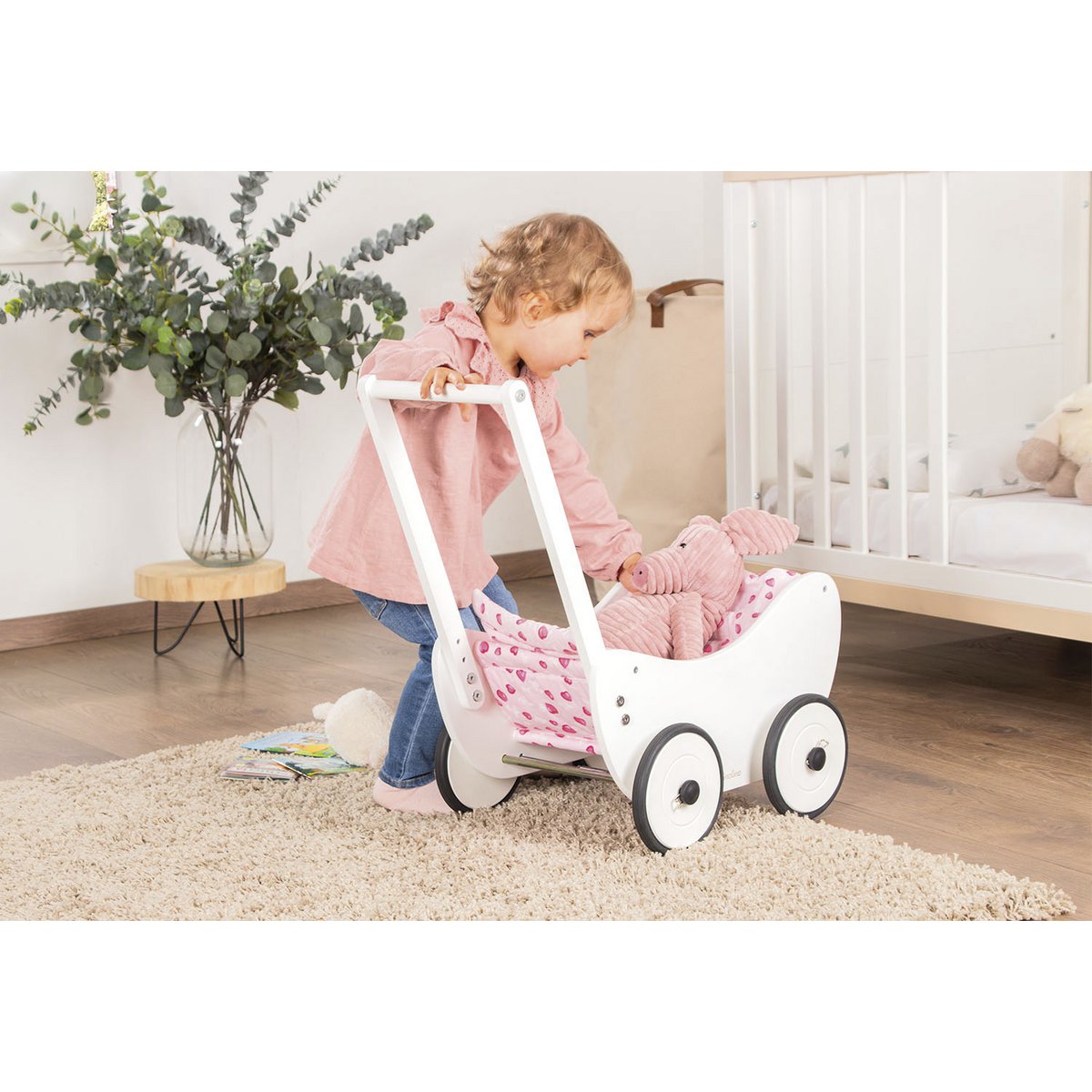 Puppenwagen "Trixi", weiss, 2 Teile