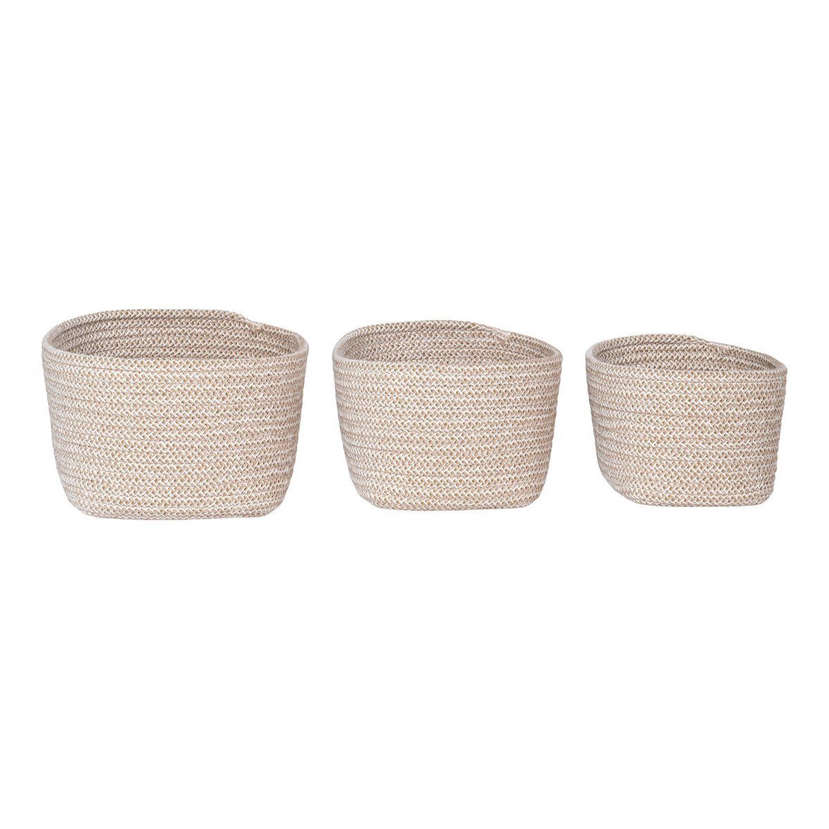 Cadima Basket - Korb, Baumwolle, Beige, 3er-Set