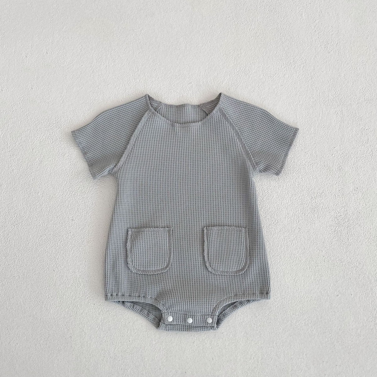 Annie & Charles® Baby Body aus Baumwolle AMARA color: graublau,size: 6-12M