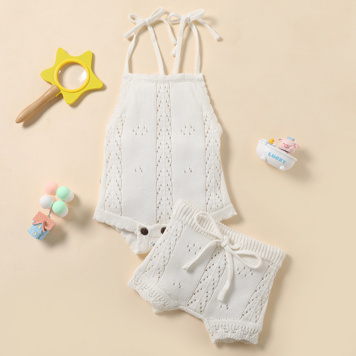 Annie & Charles® Baby Kleidung Set aus Feinstrick Baumwolle