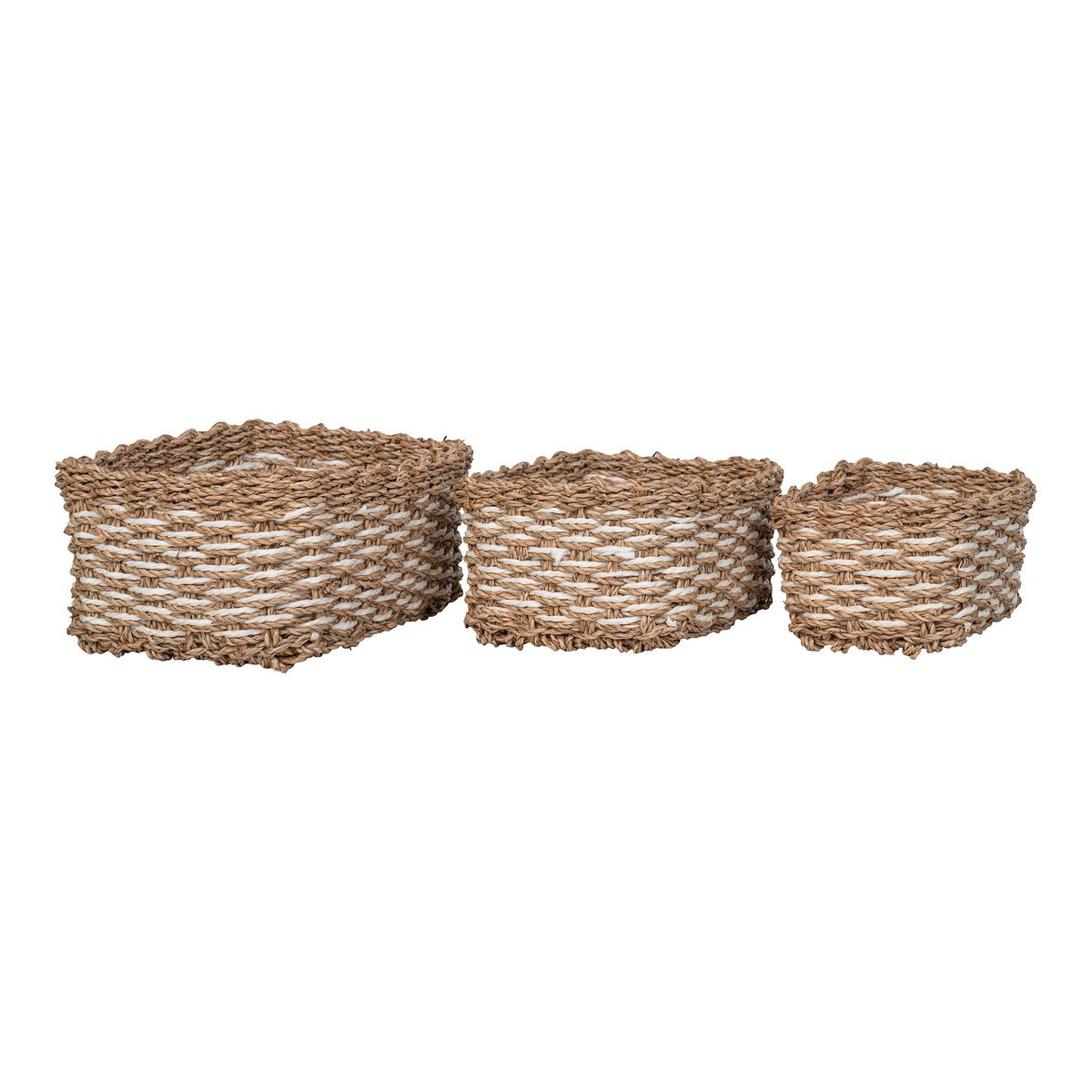 Pala Basket - Korb, Seegras/Papier, natur/weiß, 3er-Set