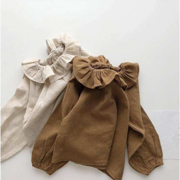 Annie & Charles® Leinen Bluse mit Kragen color: beige,size: 18-24M