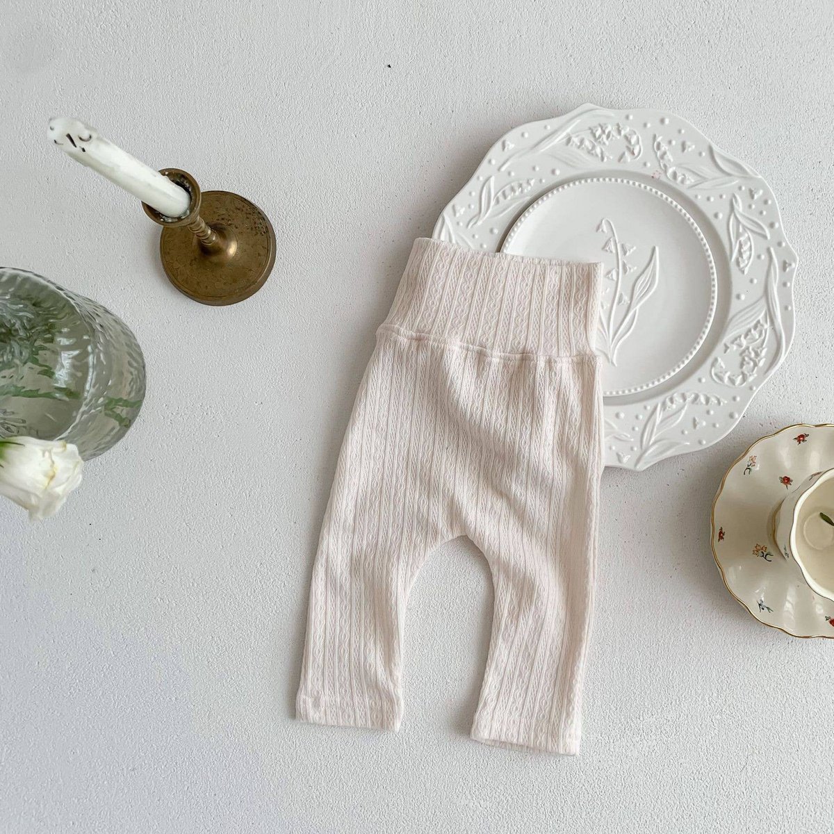 Annie & Charles® Leggings mit Stickmuster color: grau,size: 18-24M