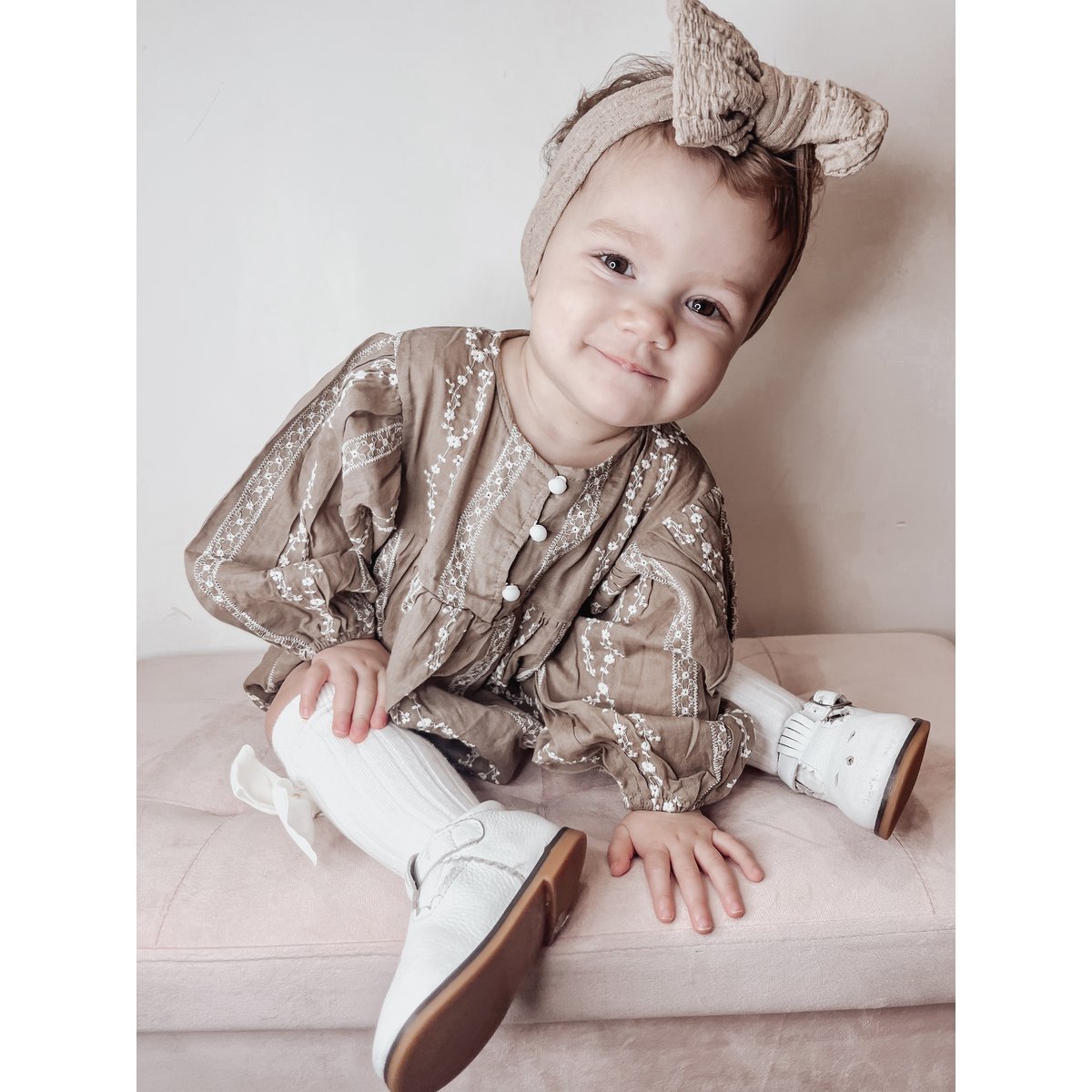 Annie & Charles® Body mit Stick aus Bio Baumwolle color: creme,size: 3-6M