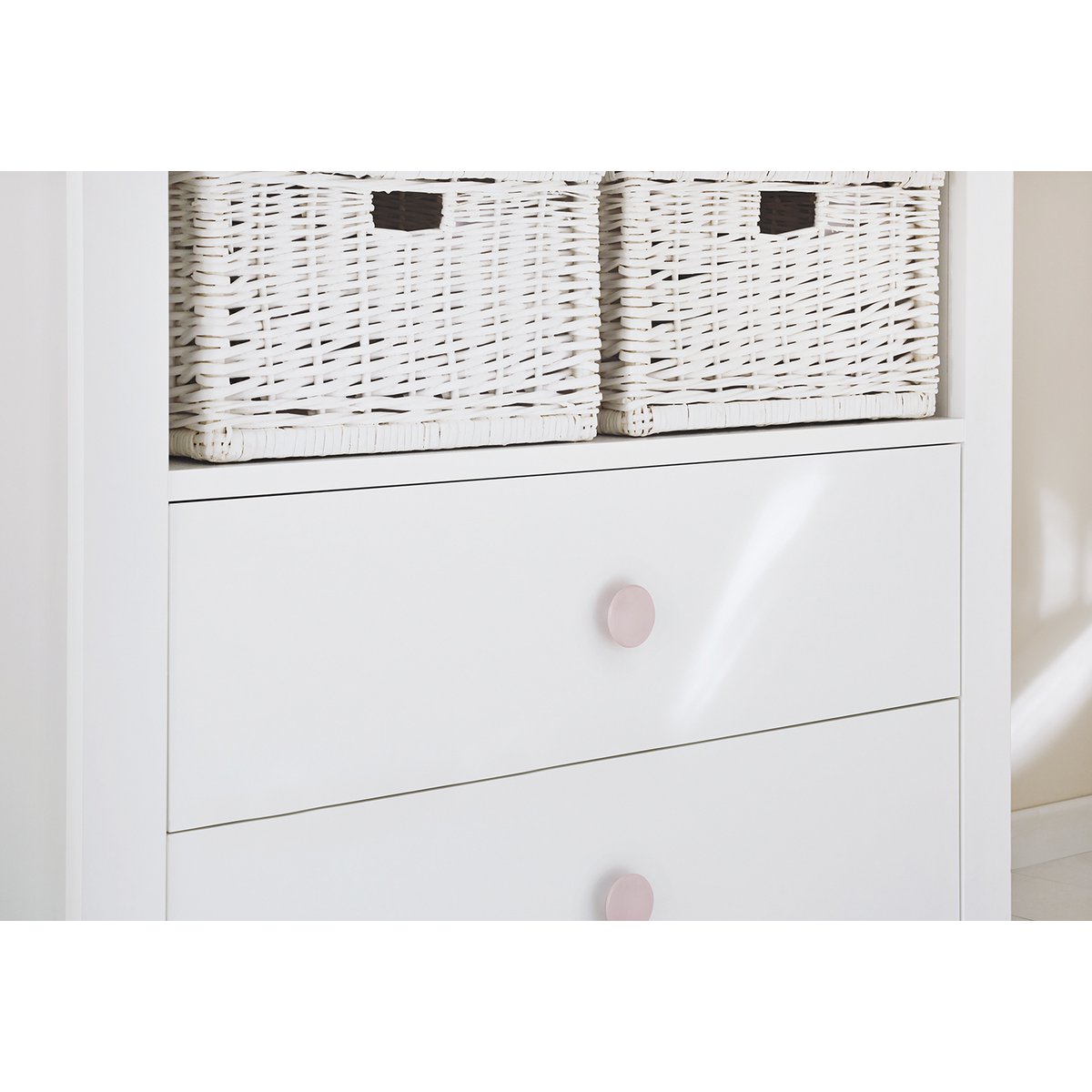 Kinderzimmer 'Florentina' extra breit groß, inkl. extra breites Regal 4-teilig: Kinderbett, extra breite Wickelkommode inkl. Extrabreites Regal, großer Kleiderschrank
